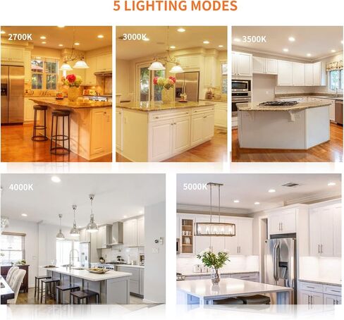 Meconard 6 Pack 6 Ing 6 بوصة LED ضوء سقف راحة ، 2700K/3000K/3500K/4000K/5000K قابلة للاختيار ، قابلة للضايق 12W = 110W ، 1050LM ، IC مصنفة من القاتل المصابيح مع مربع الوصلات ، ETL و ETL. in Kuwait