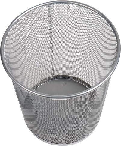 Mind Reader Mesh Trash Can, 16.65L (4.4 gal), Waste Paper Basket, Round, Office, Metal Mesh, Black in Saudi Arabia