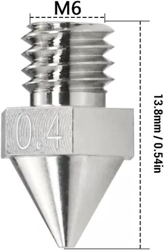 3D Printer Nozzle Tip 0.4mm Hardened Versatile Ni Plated Tip for Raise3D N Pro2 Pro3 E2 Series Seamless Connection to Prevent Clogging Thermal Conductivity in Saudi Arabia