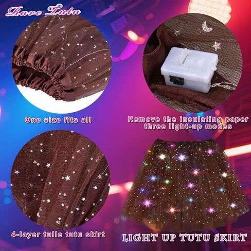 Light Up Tutus Sparkly Sequin Tutu LED Sequin Rave Outfit for Women and Girls in Kuwait