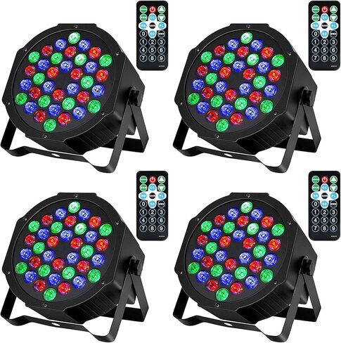 Litake DJ Par Lights, RGB 36 LED Stage Lights Sound Activated,Remote & DMX Controlled LED Uplights,7 Modes Uplighting for Dance Party Church Wedding Birthday Holiday Music Show-8 Pack in Kuwait