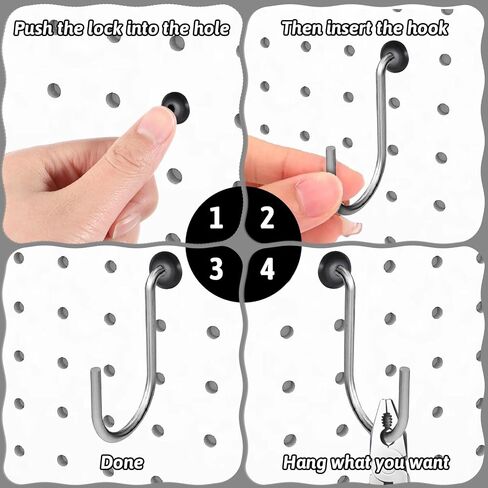 60 PEGS PEGBOARD HOOK COPSPERS CLIPS LOCKS PEG HOOK Organizer Organizer Accessories for 1/4 Ing PEG BOVER BUND TOOL TOUL in Saudi Arabia