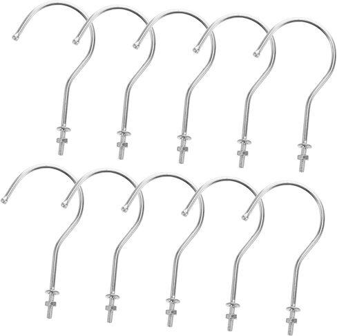 Cabilock Clothing Hanger Hook 10pcs Alemable Iron S Hooks for Donquin عرض الفضة الشقوق لرفرف ملابس رف الملابس واستخدام خزانة الملابس in Saudi Arabia