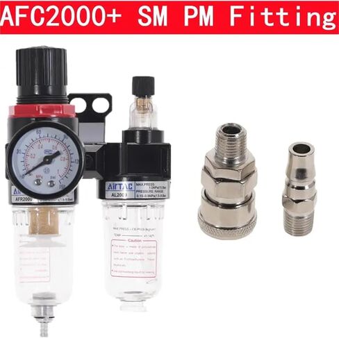 AFR2000+AL2000 G1/4 "air Compressor AFC2000 Oil-Water Separator Regulator Drain Valve Filter Spray Gun AFC-2000(AFC-2000 w PC 10mm) in Kuwait