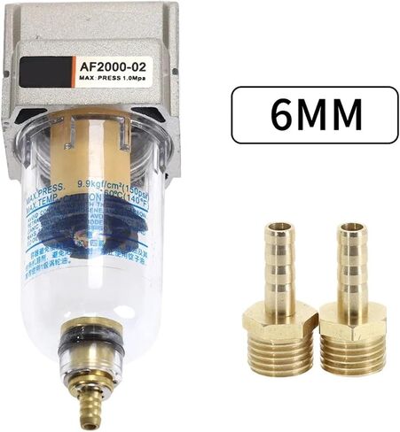 AF2000-02 Compressed Air Compressor in Line Moisture Water Filter Trap 1/4" W Pneumatic Fittings(BT6-02-Black) in Kuwait