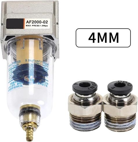 AF2000-02 Compressed Air Compressor in Line Moisture Water Filter Trap 1/4" W Pneumatic Fittings(BT6-02-Black) in Kuwait