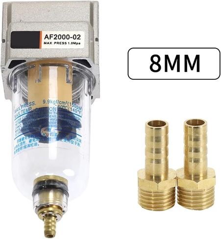 AF2000-02 Compressed Air Compressor in Line Moisture Water Filter Trap 1/4" W Pneumatic Fittings(BT6-02-Black) in Kuwait