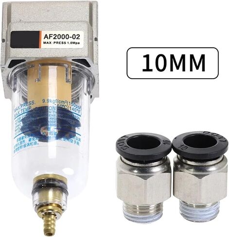 AF2000-02 Compressed Air Compressor in Line Moisture Water Filter Trap 1/4" W Pneumatic Fittings(BT6-02-Black) in Kuwait