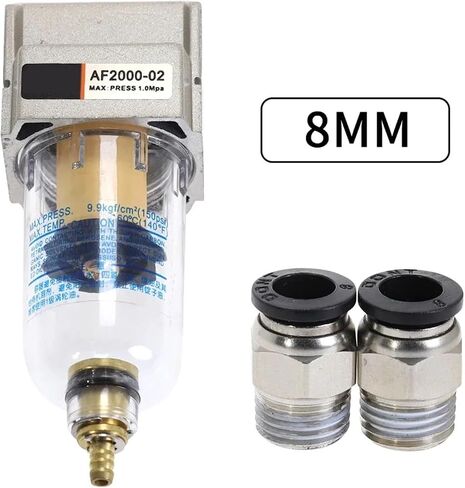 AF2000-02 Compressed Air Compressor in Line Moisture Water Filter Trap 1/4" W Pneumatic Fittings(BT6-02-Black) in Kuwait