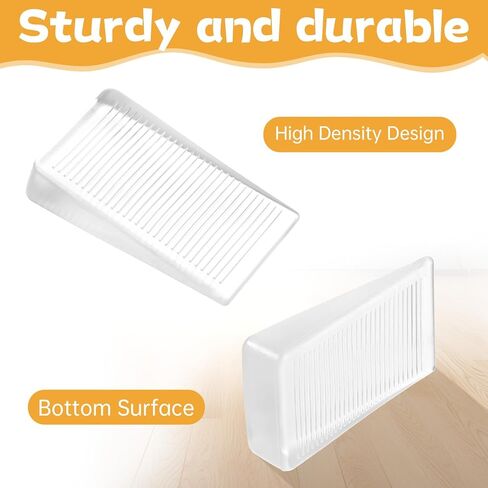 4 Pack Door Stop Rubber, Wedge Thin Door Stoppers for Bottom of Doors Clear Non-Scratching Doorstops Sturdy Stackable Doors Stops for Home Office School in Saudi Arabia