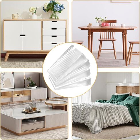 4 Pack Door Stop Rubber, Wedge Thin Door Stoppers for Bottom of Doors Clear Non-Scratching Doorstops Sturdy Stackable Doors Stops for Home Office School in Saudi Arabia