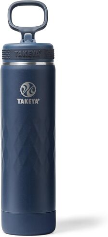 Takeya Sport 22 أوقية زجاجة ماء من الفولاذ المقاوم للصدأ ثلاثية الفولاذ ، غطاء القش-مقاوم للتسرب ، مقاوم للعروع ، خالية من BPA ، يحافظ in Kuwait