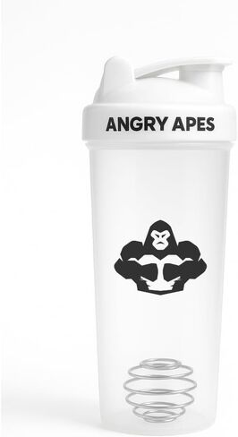 Angry Apes 28 oz Shaker Bottle – BPA-Free Tritan, Leak-Proof Flip Cap, Aluminum Mixer Ball & Measurement Scale – Black Variant with White Logo (black) in Saudi Arabia