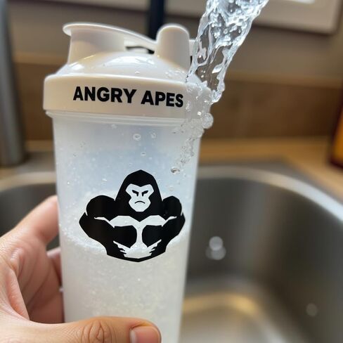 Angry Apes 28 oz Shaker Bottle – BPA-Free Tritan, Leak-Proof Flip Cap, Aluminum Mixer Ball & Measurement Scale – Black Variant with White Logo (black) in Saudi Arabia