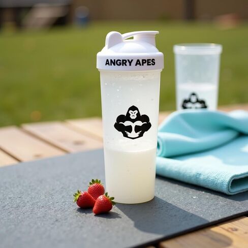 Angry Apes 28 oz Shaker Bottle – BPA-Free Tritan, Leak-Proof Flip Cap, Aluminum Mixer Ball & Measurement Scale – Black Variant with White Logo (black) in Saudi Arabia