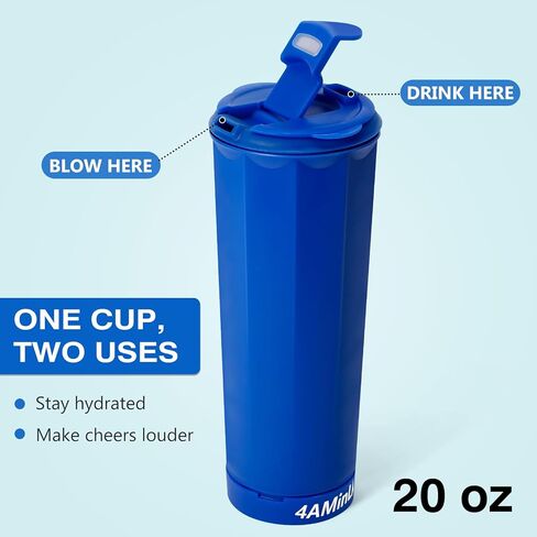 20 أوقية كأس مع القرن - البهلوان المثالي لعشاق الرياضة - زجاجة ماء قابلة لإعادة الاستخدام مثالية للهتاف في يوم اللعبة ، والاحتفال. (أحمر) in Kuwait