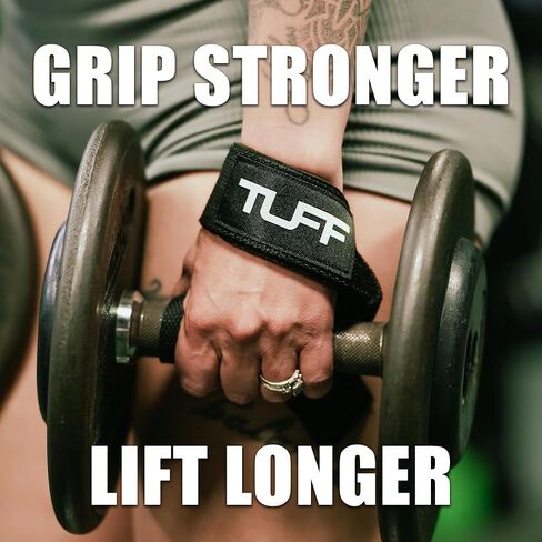 Tuff Lifting Straps - Wrist Straps for Weightlifting, Deadlifts, Powerlifting, and Strength Training - Ideal for Men and Women in Kuwait