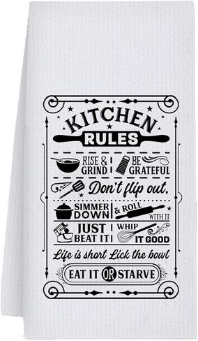 Cute Hand Towels for Kitchen, Waffle Weave Dish Towels for Kitchen Decorative, Personalized Gifts for Women Mom Wife Birthday Christmas Housewarming in Kuwait