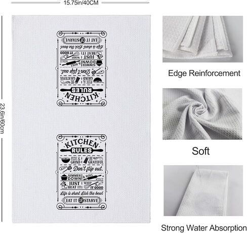 Cute Hand Towels for Kitchen, Waffle Weave Dish Towels for Kitchen Decorative, Personalized Gifts for Women Mom Wife Birthday Christmas Housewarming in Kuwait