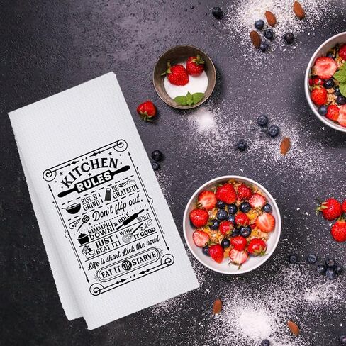 Cute Hand Towels for Kitchen, Waffle Weave Dish Towels for Kitchen Decorative, Personalized Gifts for Women Mom Wife Birthday Christmas Housewarming in Kuwait