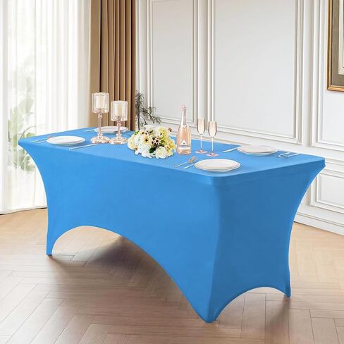 HAORUI Spandex Tablecloth 6FT Pink 4Pack Thick,Soft,Vibrant Color,Wrinkle Resistant Stretch Rectangular Patio Luxe TableCover for Art Event,Home,Wedding,Award Ceremonies,Meetings,Banquet & Parties in Saudi Arabia