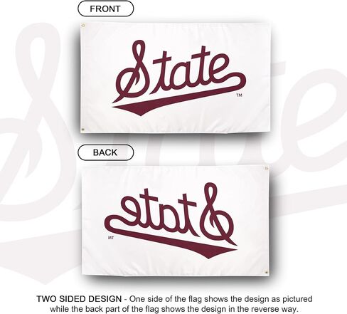 Desert Cactus Mississippi State University MSU Flag - 3 x 5 Feet Bulldogs Banner, Indoor/Outdoor Durable Fabric, 100% Polyester Design (Style D) in Saudi Arabia