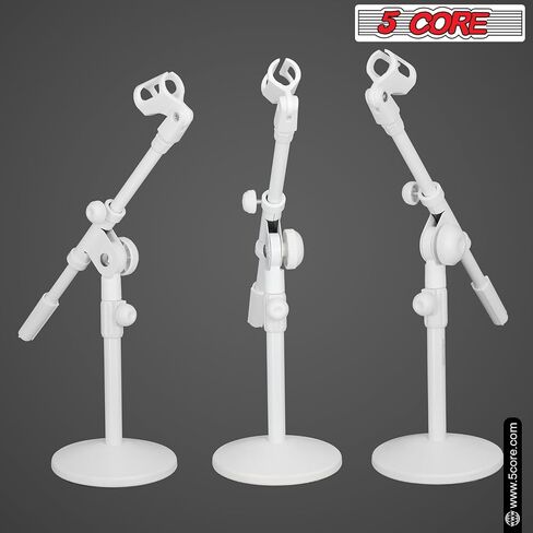 5Core MIC Stand Desk قابل للتعديل قابلاً للتمديد بذراع الذراع ، حامل الميكروفون W Round Base Anti Plad + MIC Clip + 3/8 '& 5/8' 'Adapter - MSSB W in Kuwait