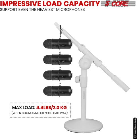5Core MIC Stand Desk قابل للتعديل قابلاً للتمديد بذراع الذراع ، حامل الميكروفون W Round Base Anti Plad + MIC Clip + 3/8 '& 5/8' 'Adapter - MSSB W in Kuwait