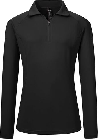 AIRIKE Women's Zipper Up Golf Shirts Long Sleeve Polo Shirt Quick Dry Comfy Fleece Tennis Tops in Kuwait