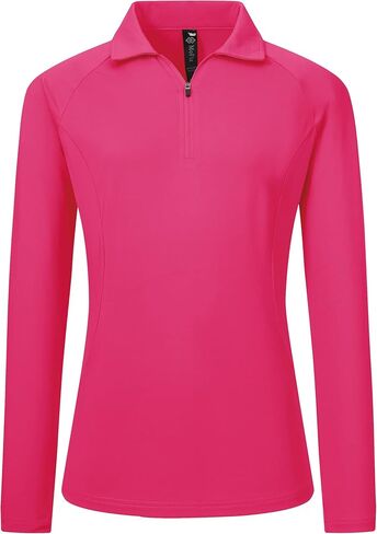 AIRIKE Women's Zipper Up Golf Shirts Long Sleeve Polo Shirt Quick Dry Comfy Fleece Tennis Tops in Kuwait