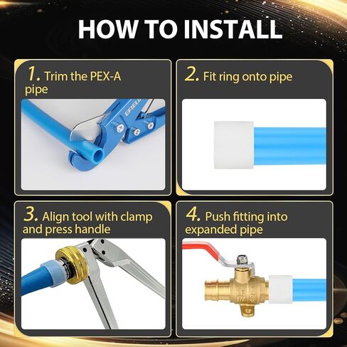 حزمة من 200 Foskan 1/2 بوصة PEX حلقات تمدد ، متوافقة مع PEX أنبوب وتوسيع تجهيزات للسباكة （1/2 بوصة） in Kuwait