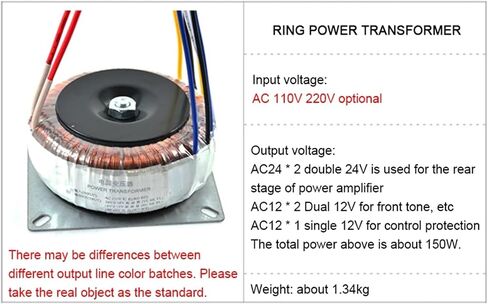 AC Double 24V Double 12V Pure Copper Fever Ring Transformer 200W Ring Bull Power Amplifier 110V 220V Optional(220V) in Saudi Arabia