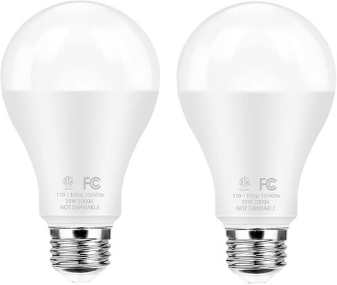 مصابيح مصباح LED مشرقة فائقة ، 150 واط مكافئة ، 5000 كيلو أبيض ضوء النهار ، 2600 لومين مرتفع ، قاعدة E26 ، غير قابلة للتجويف ، A21 19W مصابيح LED بيضاء مشرقة كفاءة في الطاقة لشرفة المكاتب المنزلية ، 6 حزم in Kuwait