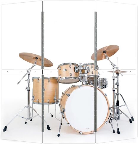 Portable Drum Shield. Converts to 2ftx6ft. Full-Length Stainless Steel Hinges. Drum Cage for Home, Church, Practice & Performances (5 panels with deflectors). in Saudi Arabia