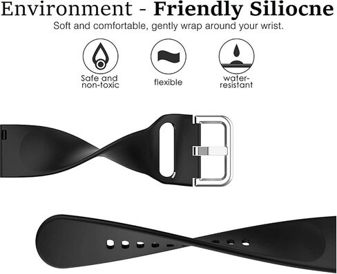حزام أسود e ecsem متوافق مع Itouch Air 4 & Itouch Air 3 (44mm) Silicone Sport Sport Quick Freexband in Saudi Arabia