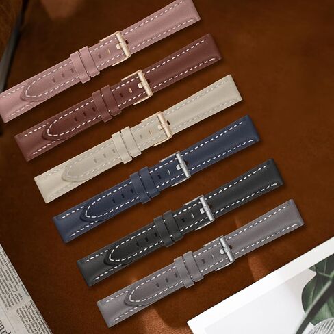 Slim Leather Watch Bands Compatible with Garmin Forerunner 570 42mm/Vivoactive 6/5/3/Venu Sq 2/Venu Sq/Forerunner 165,20mm Wristband,Replacement Stylish Slim Wristband Strap for Women Men in Kuwait