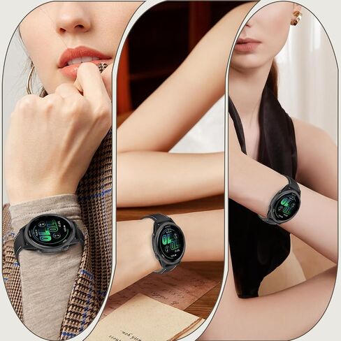 Slim Leather Watch Bands Compatible with Garmin Forerunner 570 42mm/Vivoactive 6/5/3/Venu Sq 2/Venu Sq/Forerunner 165,20mm Wristband,Replacement Stylish Slim Wristband Strap for Women Men in Kuwait