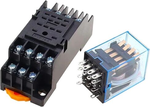 1Pc MY4NJ Electronic Micro Mini Electromagnetic Relay 5A 14PIN Coil 4DPDT with PYF14A Socket Base DC/AC 12V 24V 36V 48V 110V 220(AC,24V) in Saudi Arabia