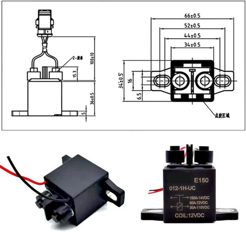 150A Strong Magnetic arc extinguishing Automotive DC high Voltage electromagnetic Relay DC12V24V48V60V72V Motor Load 150A contac(E150-48V) in Saudi Arabia