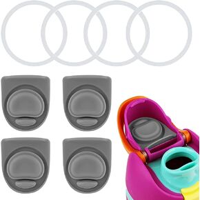 4pcs Replacement Stoppers & 4 Silicone O Ring Seals Compatible with Owala FreeSip 16/19/24/32/40oz, BPA-Free Water Bottle Gasket Plug Accessories, Leak-Proof Rubber Cap Mouth Top Lid Parts in Saudi Arabia