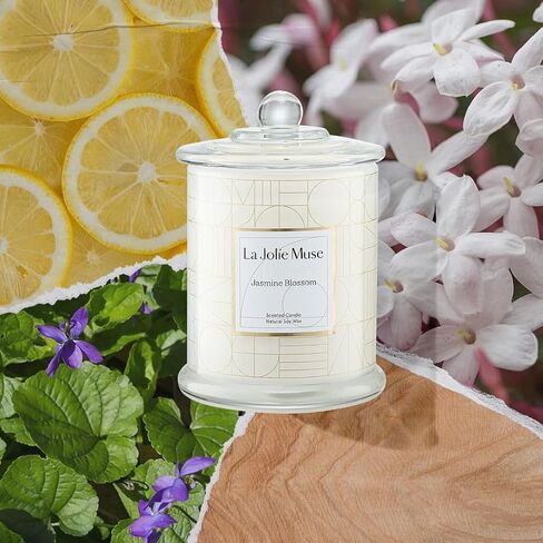LA JOLIE MUSE Scented Candle, Fresh Linen Candle, Luxury Candle Gift with Gift Box, Aesthetic Candle for Aromatherapy, 70 Hours Burning Time, Natural Soy Candle, House Warming Gift for Women & Men in Kuwait
