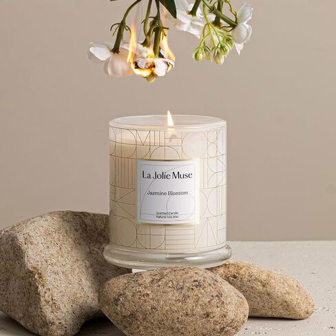 LA JOLIE MUSE Scented Candle, Fresh Linen Candle, Luxury Candle Gift with Gift Box, Aesthetic Candle for Aromatherapy, 70 Hours Burning Time, Natural Soy Candle, House Warming Gift for Women & Men in Kuwait