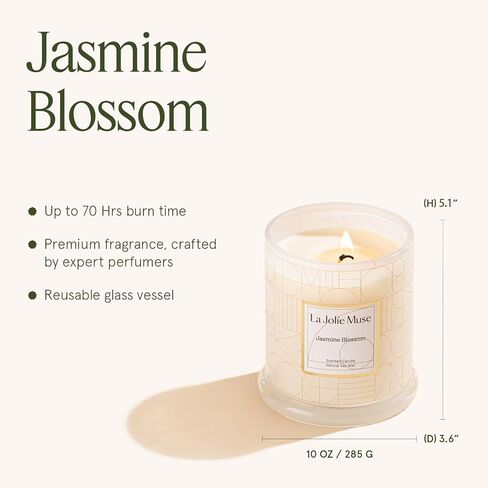 LA JOLIE MUSE Scented Candle, Fresh Linen Candle, Luxury Candle Gift with Gift Box, Aesthetic Candle for Aromatherapy, 70 Hours Burning Time, Natural Soy Candle, House Warming Gift for Women & Men in Kuwait