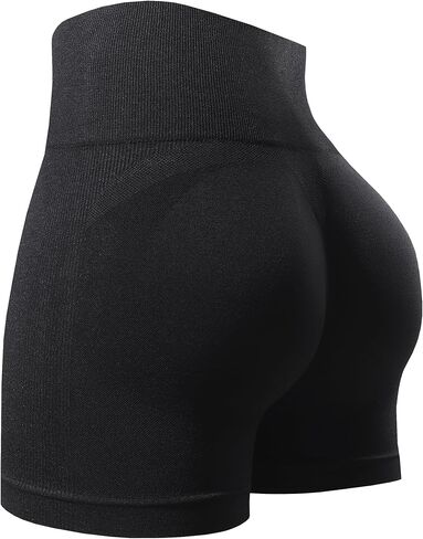 HOW'ON Women's High Waist Seamless Workout Shorts Gym Pilates Yoga Running Athletic Short in Saudi Arabia