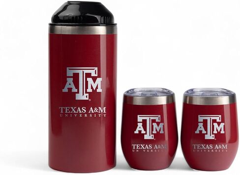 شركة الذاكرة | مرخصة في زجاجة نبيذ NCAA مع 2 أوقية من السيراميك. ss stemless النبيذ tumblers in Kuwait