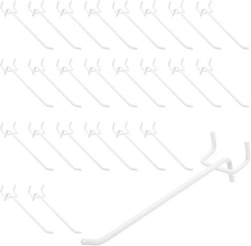 UXCELL 50 PCS Hight Duty Pegboard Hooks ، خطافات رفوف مقاس 6 بوصات لـ 1/4 "Pegboard ، منظم Hook Ho-Holder عرض Pegboard للمرآب ، المكتب ، والمطبخ ، الأبيض in Saudi Arabia