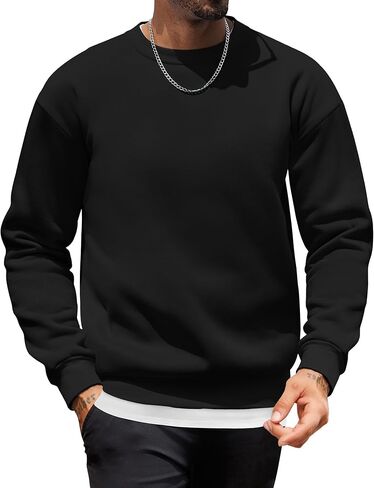 COOFANDY Men's Crewneck Sweatshirts Long Sleeves Fleece Sweatshirts Thermal Casual Pullover Shirt in Saudi Arabia