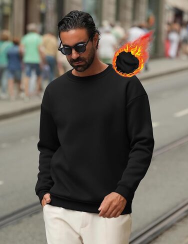 COOFANDY Men's Crewneck Sweatshirts Long Sleeves Fleece Sweatshirts Thermal Casual Pullover Shirt in Saudi Arabia