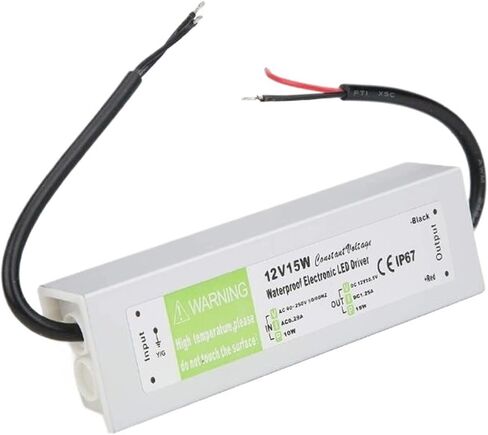 Lighting Transformer 90-250V AC to DC 12V 15W 1.25A LED Driver Adapter Aluminum IP67 Outdoor Waterproof Switching Power Supply in Saudi Arabia