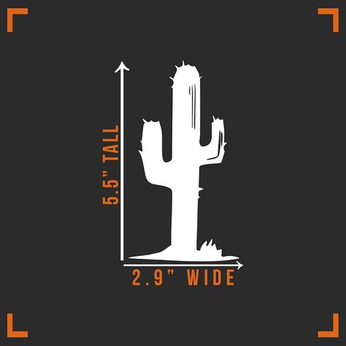 Simple Cactus Decal Vinyl Sticker Auto Car Truck Wall Laptop | White | 3" x 5.5" in Saudi Arabia